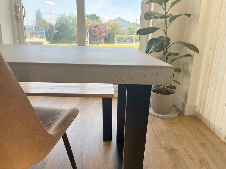 concrete dining table