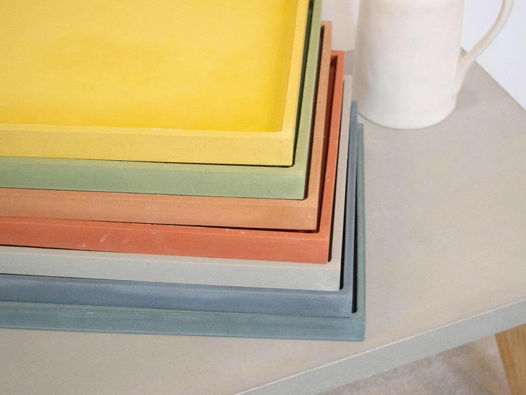 concrete display trays