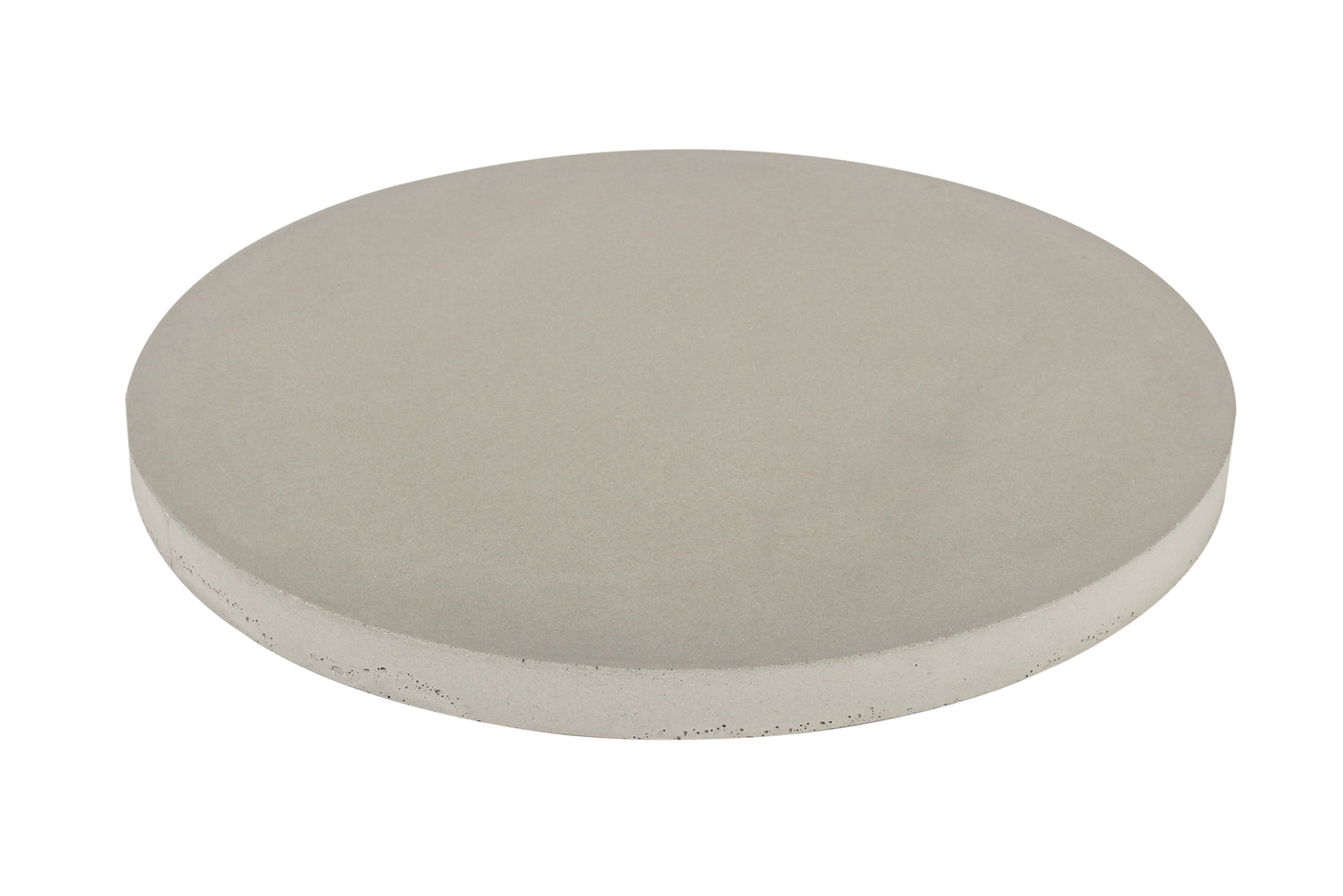 round concrete table top with white background