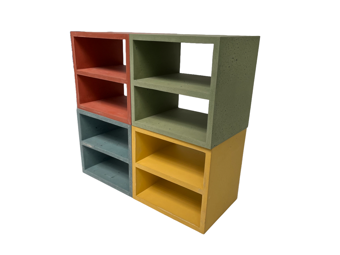 Modular Concrete Shelving | Colourful Cube Storage Units