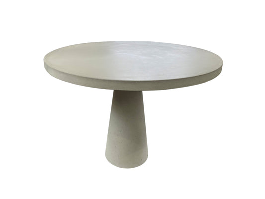 Round concrete table on a white background