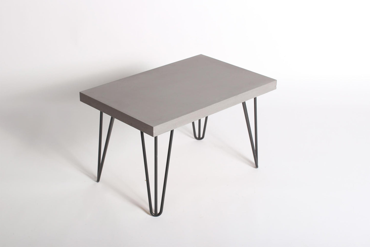 graphite cement table with hairpin legs