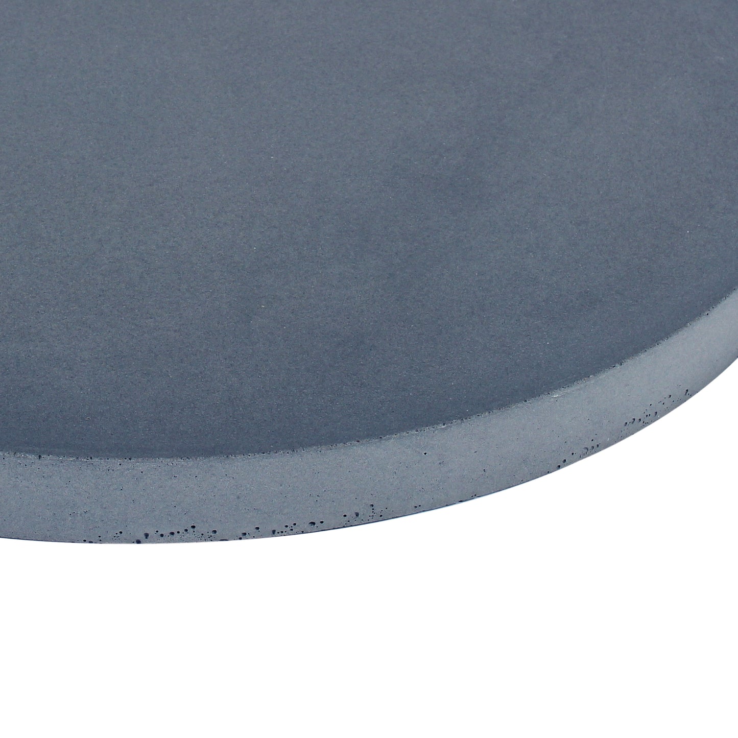Blue round concrete table top