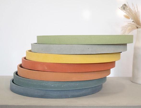 Extra Large Concrete Decorative Tray - Round / Circular