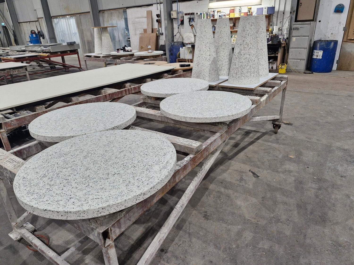 terrazzo concrete table tops
