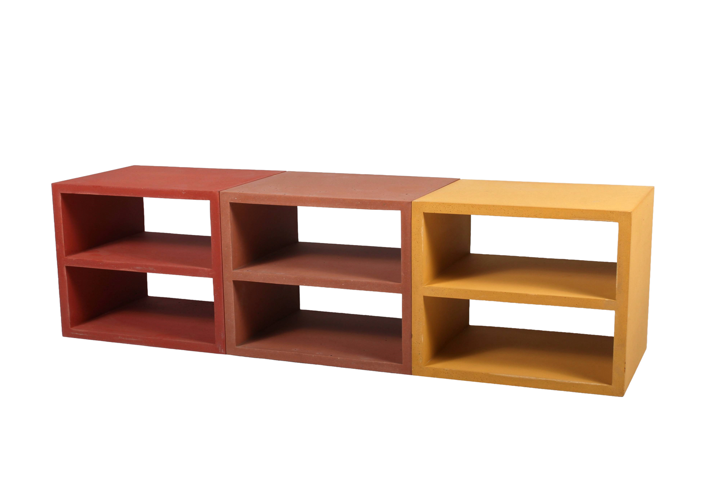 Modular Concrete Shelving | Colourful Cube Storage Units