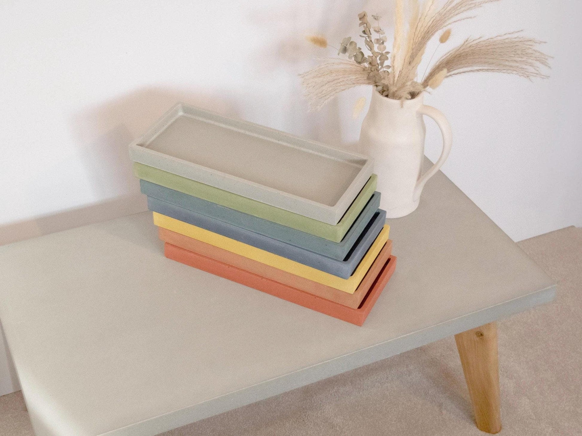 decorative rectangular concrete tray 350 x 150