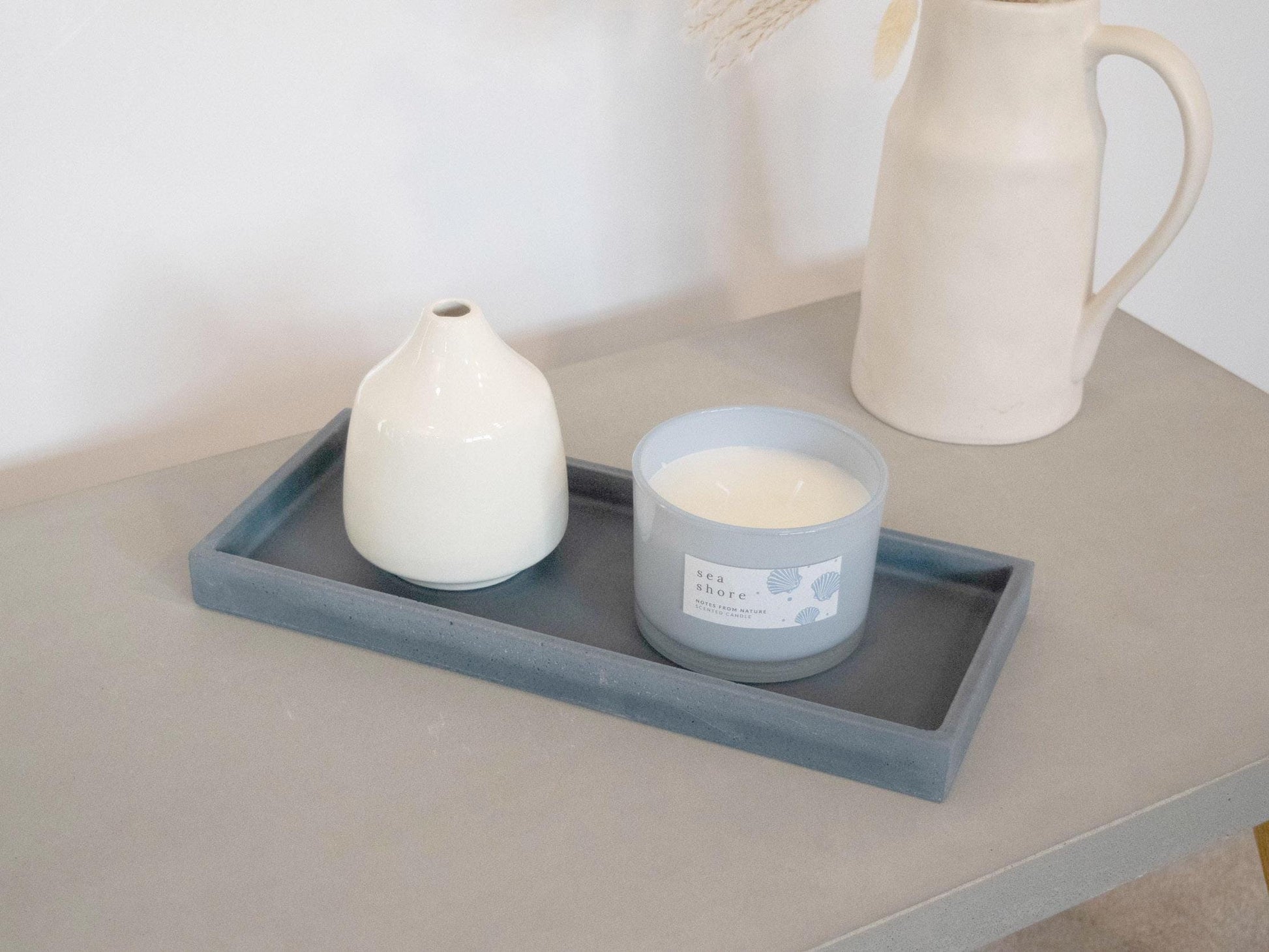 Dark blue rectangular concrete tray 350 x 150
