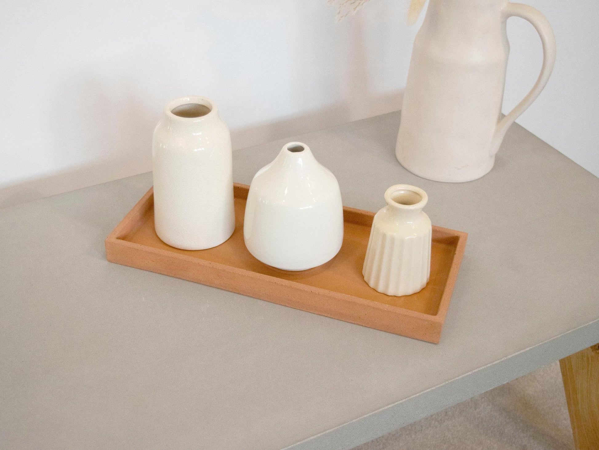 Terracotta  rectangular concrete tray 350 x 150