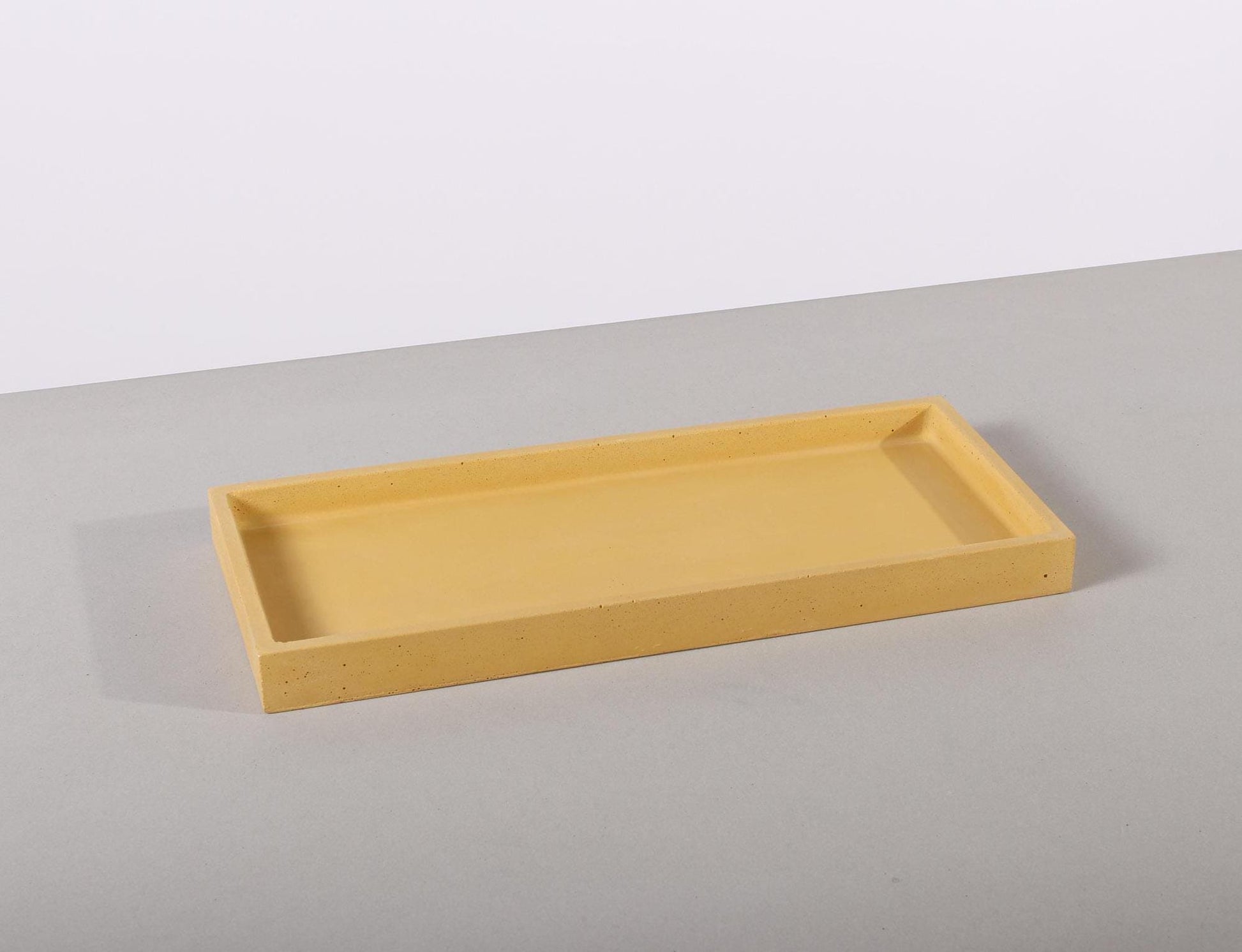 yellow rectangular concrete tray 350 x 150