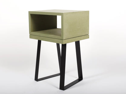 Green bedside table isometric view