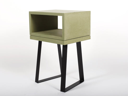 Green bedside table isometric view
