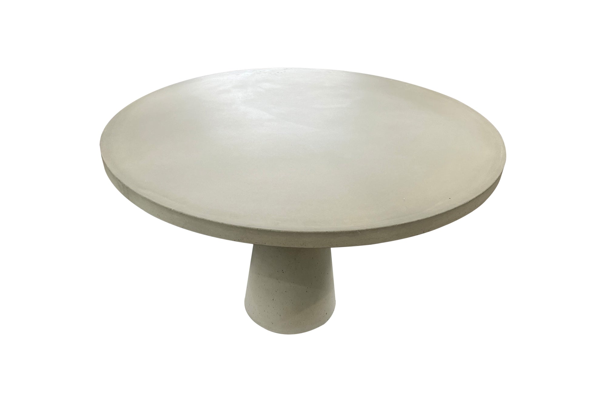 Round concrete table on a white background