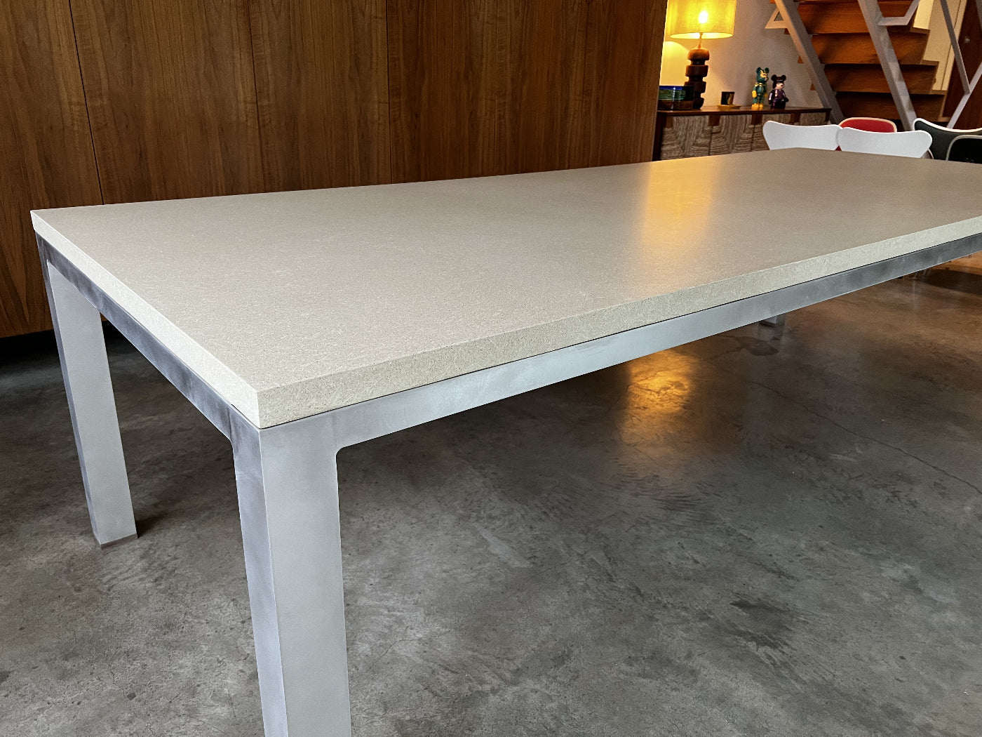 polished concrete dining table