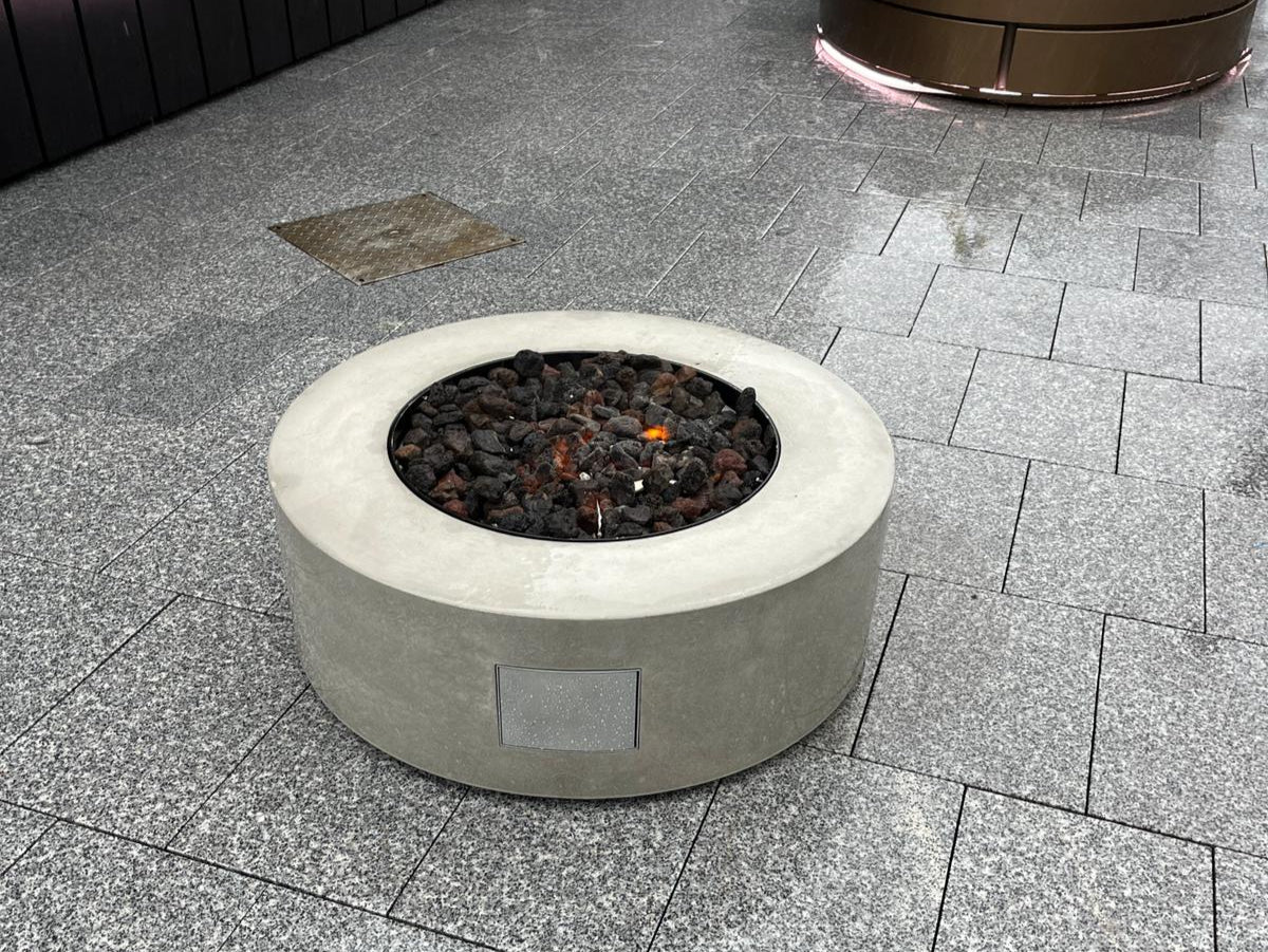 outdoor handmade concrete firepit