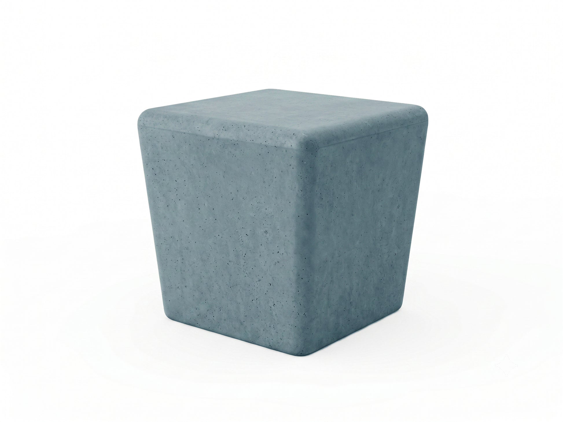 Blue cube-shaped concrete on a white background