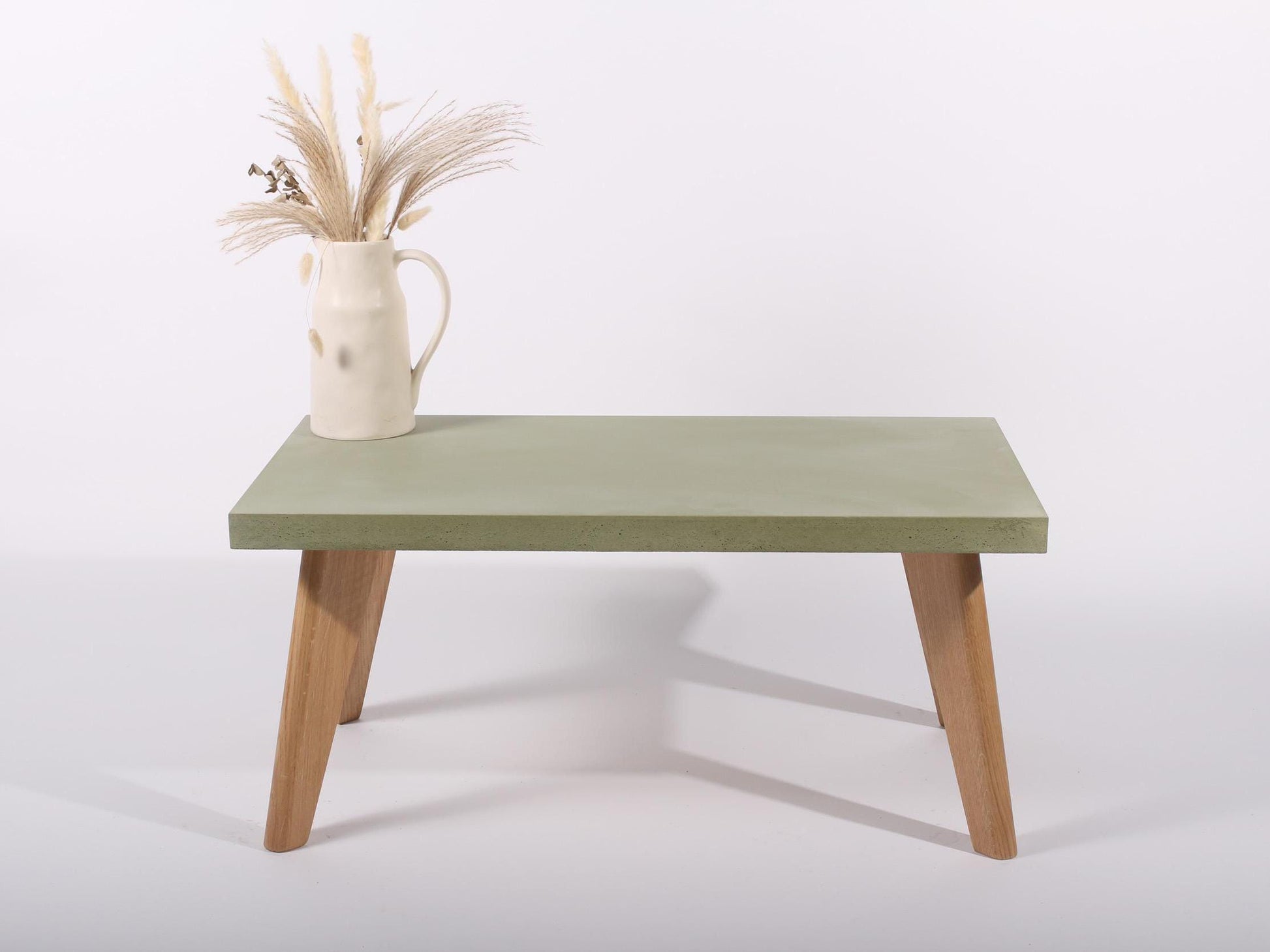 Large green concrete table_oak