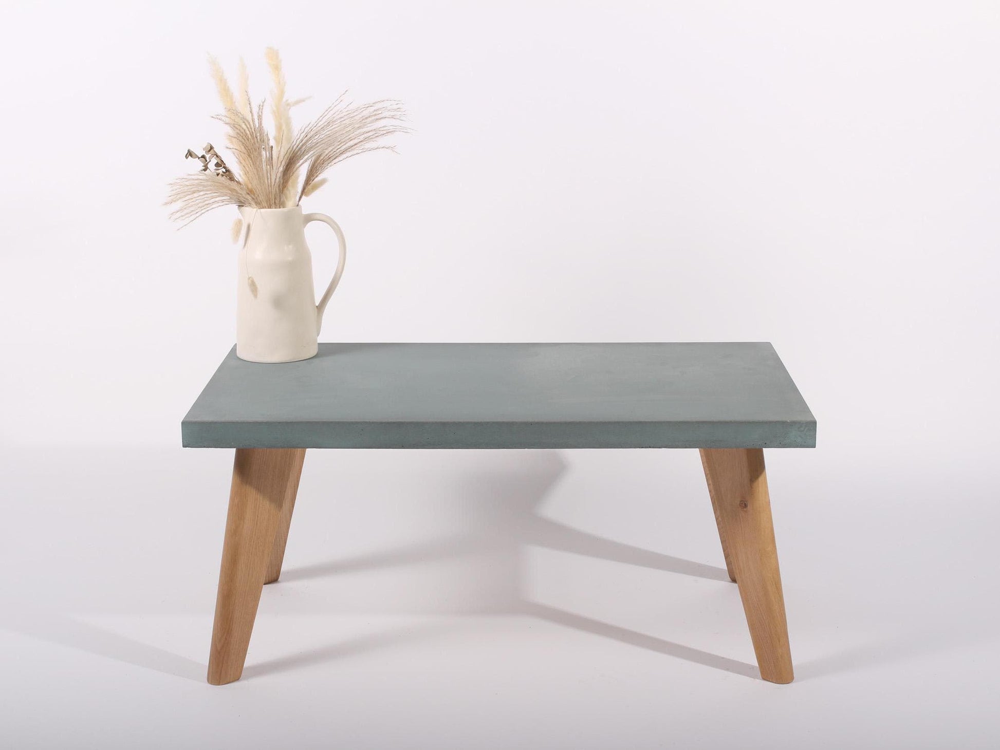 Large lagoon blue concrete table_oak