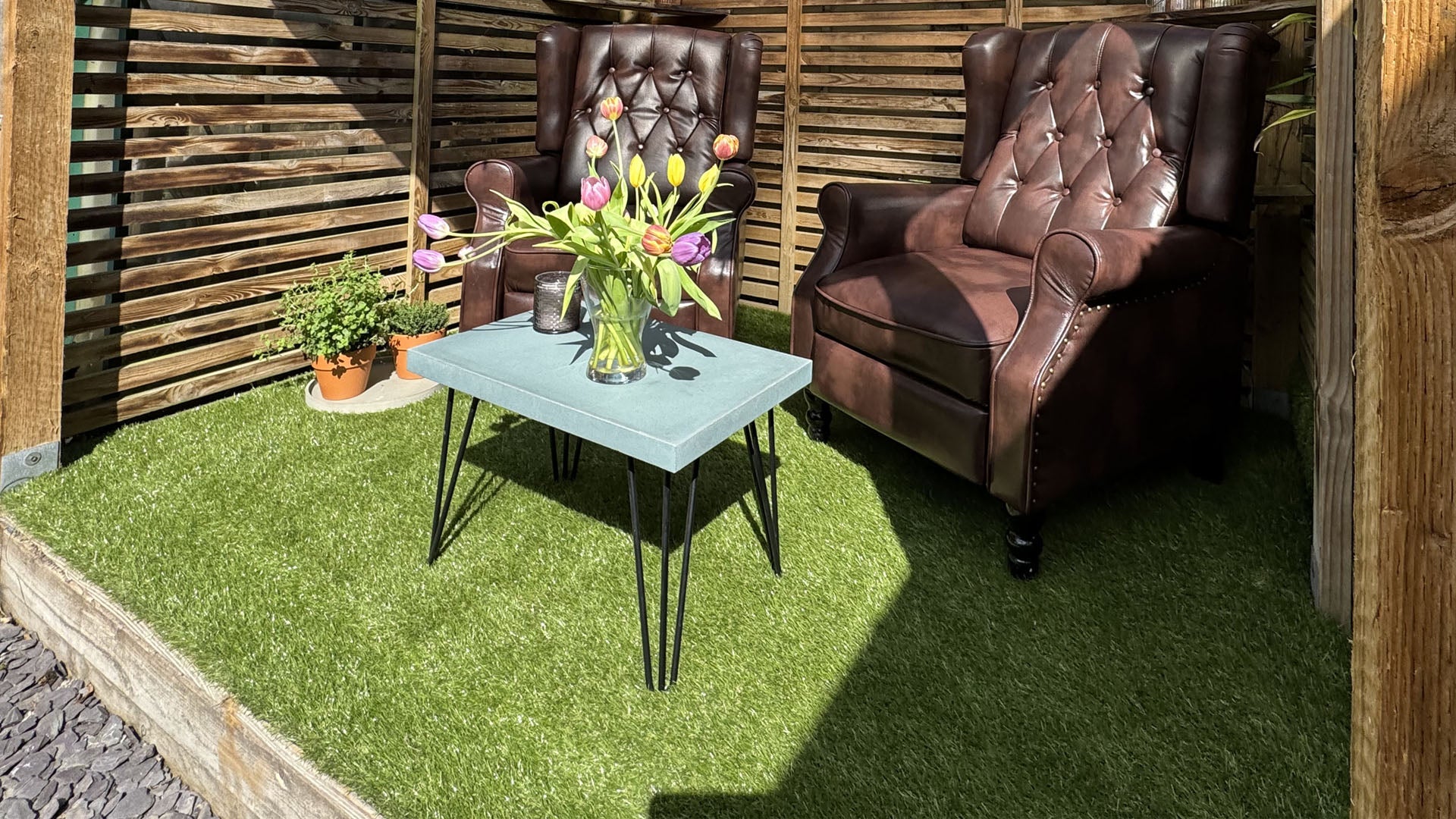 Outdoor concrete table