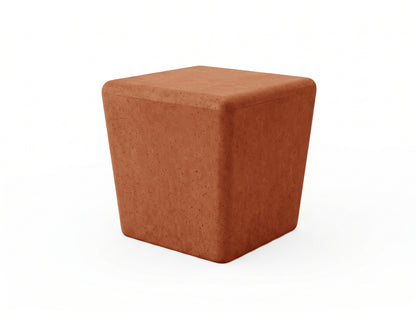 Terracotta concrete stool on a white background
