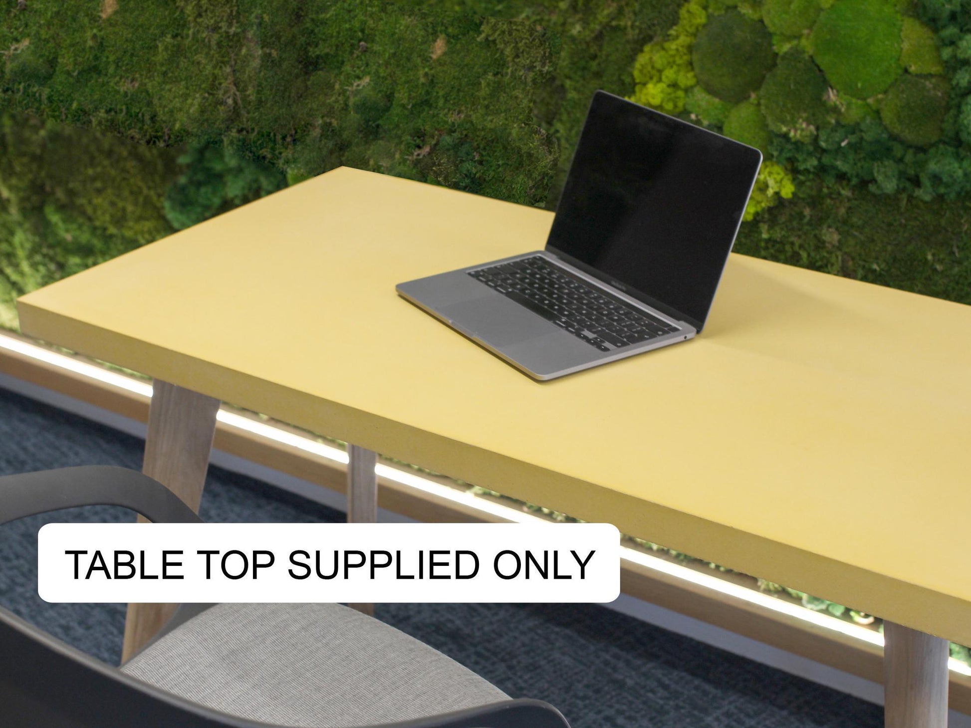 Yellow Concrete Table Top with legs