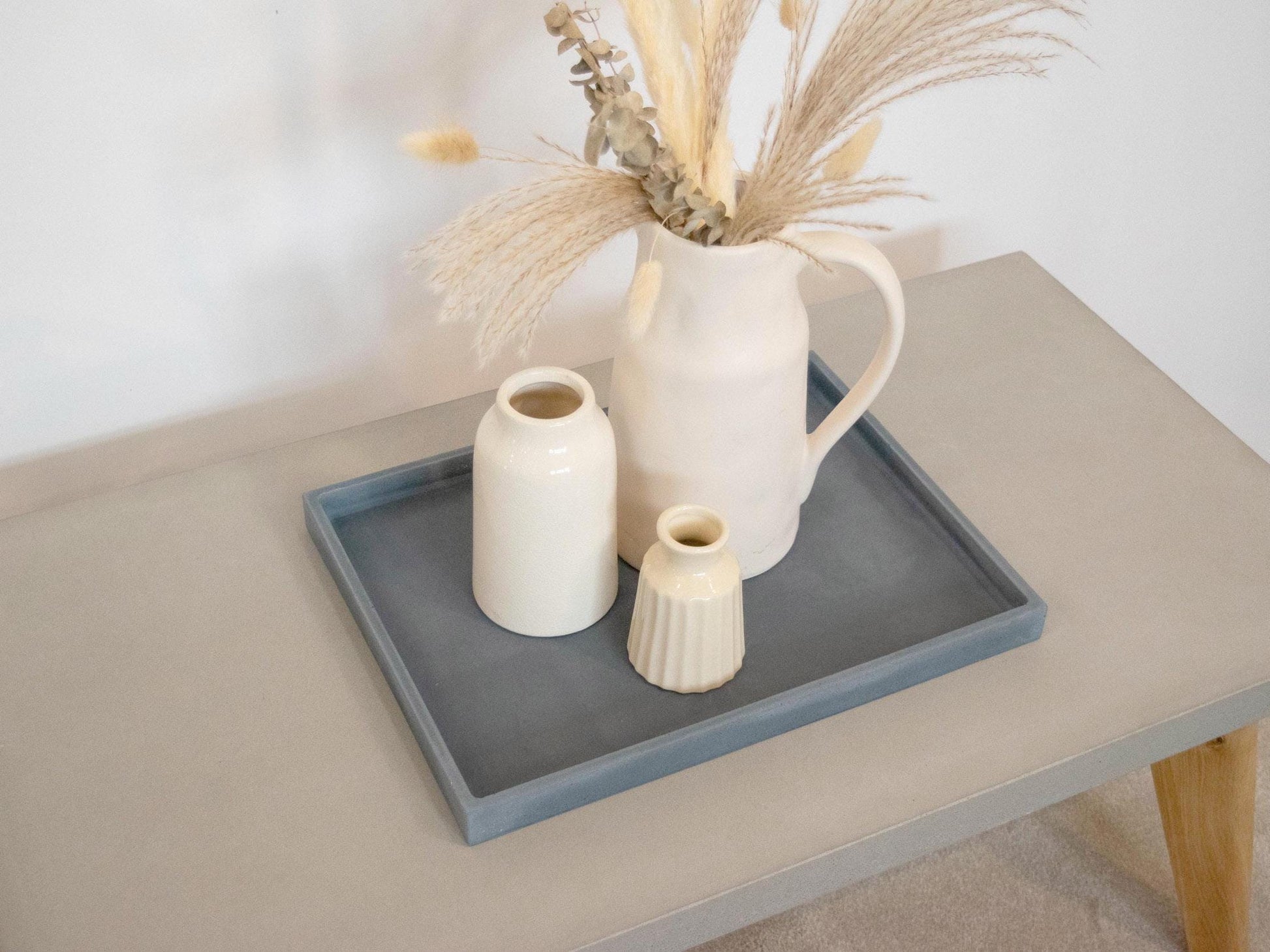 blue large decorative concrete tray