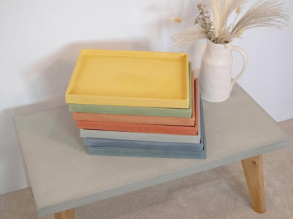 colourful concrete trays