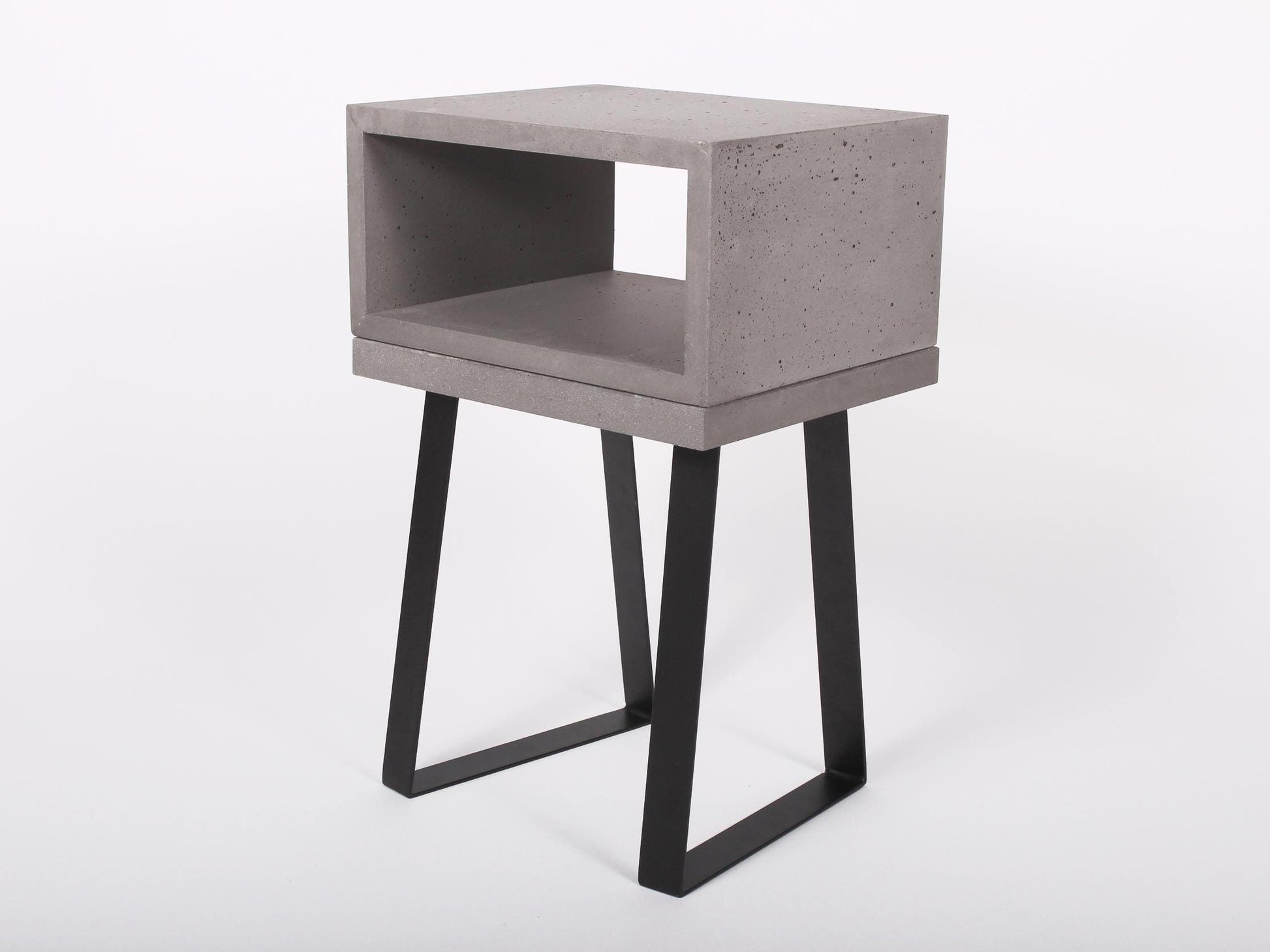 concrete bed side table with shelf