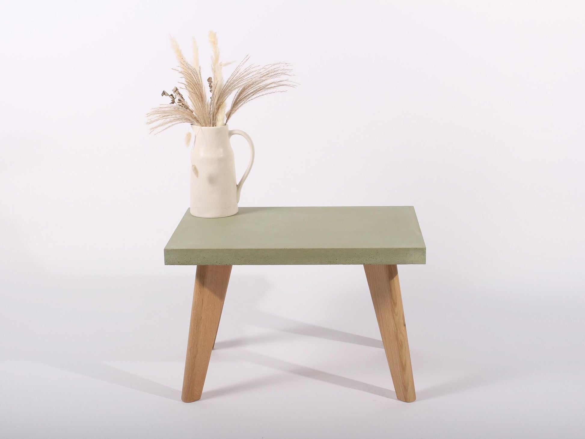 small green concrete coffee table_Oak