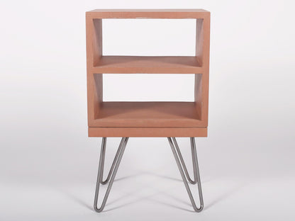 terracotta concrete bedside double shelf_FRONT VIEW