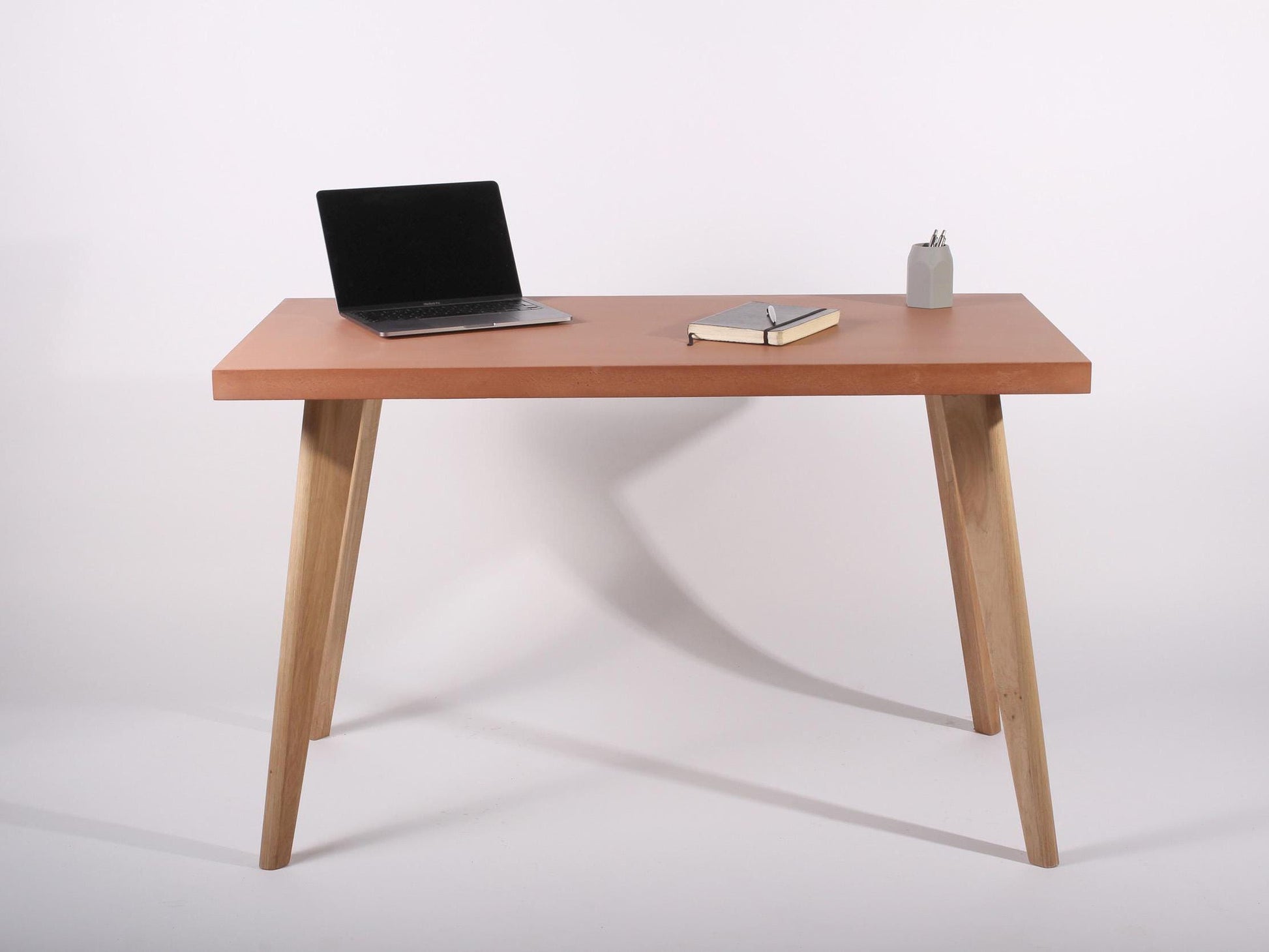 terracotta oncrete table for computer desk