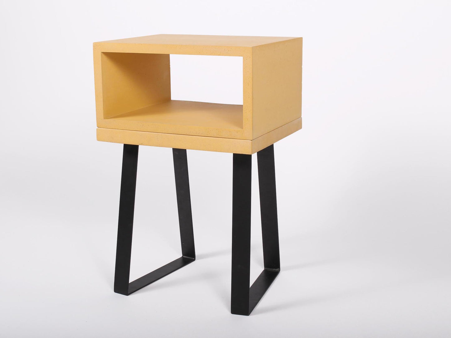 concrete yellow bedside table